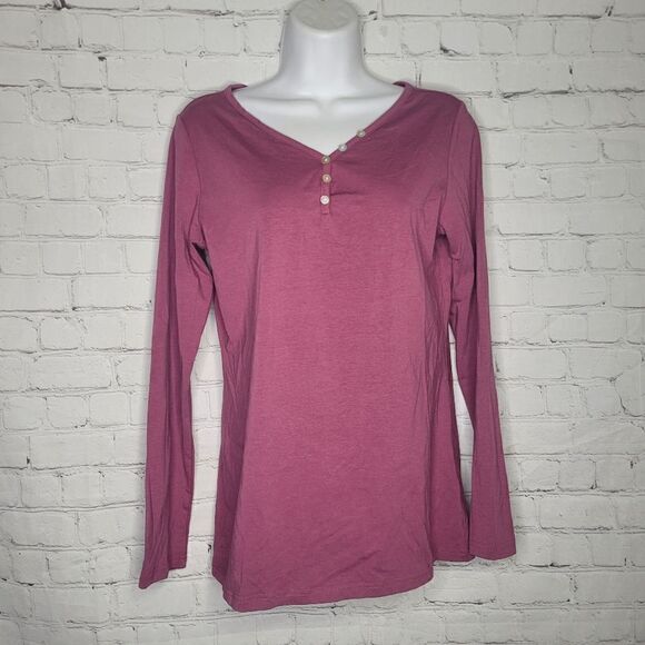 Women's Casual Button trim Henley Small - Picture 1 of 5
